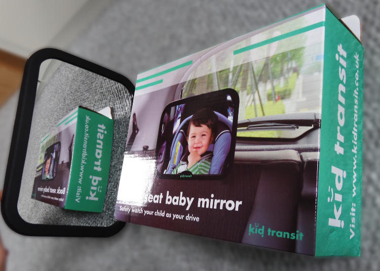 Baby car mirror reflection.