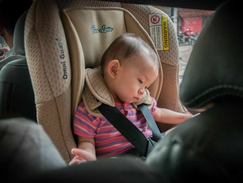 baby in rear facing car seat