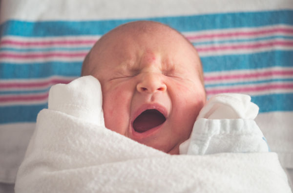 baby yawning pram sleeping