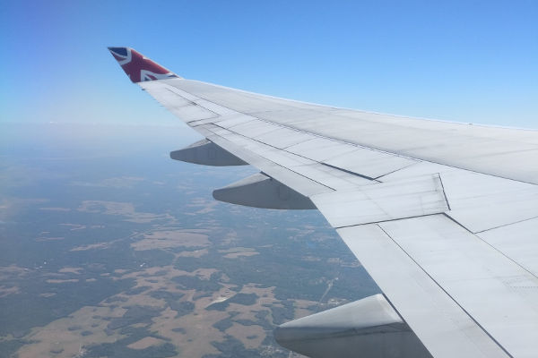 plane window flying toddler