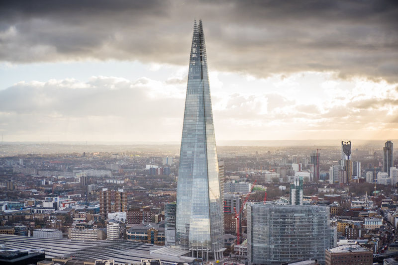 The Shard view from Sky Garden London skyline