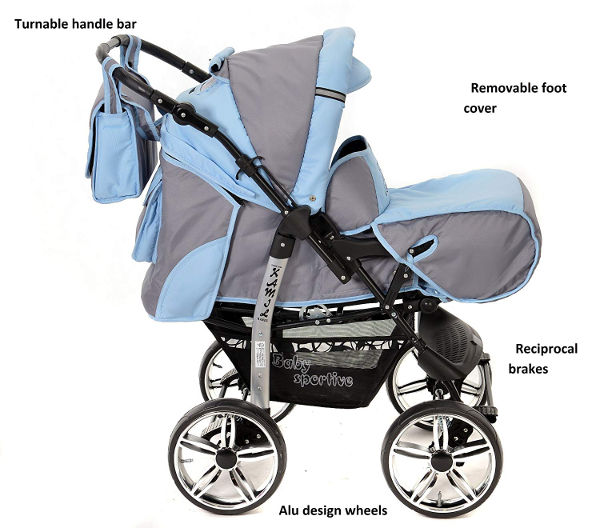 Classic 3 in 1 travel system pram reversible position