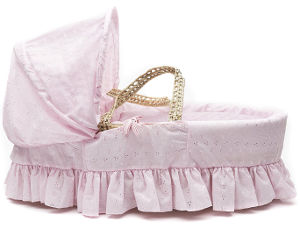 kinder valley broderie anglaise moses basket side
