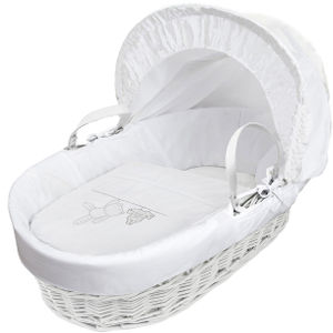 white teddy moses basket