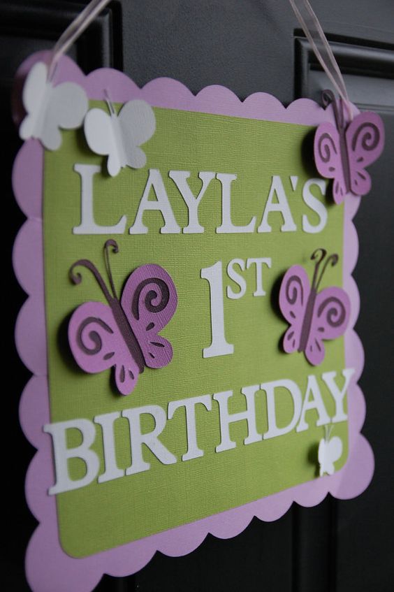 Butterfly first birthday decor idea butterfly sign