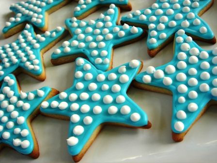 Seaside beach theme starfish biscuits party favours