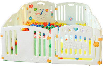 Playpen with activity panel balls