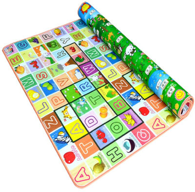 Two sided play mat rolled