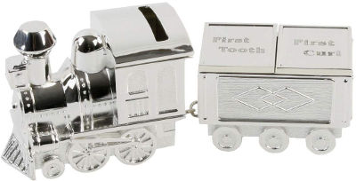 Silver plated train money box
