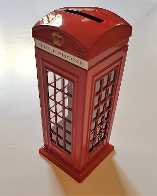 Telephone box money bank