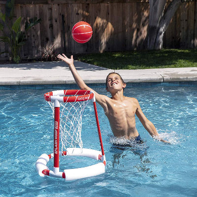 Floating pool basketball game