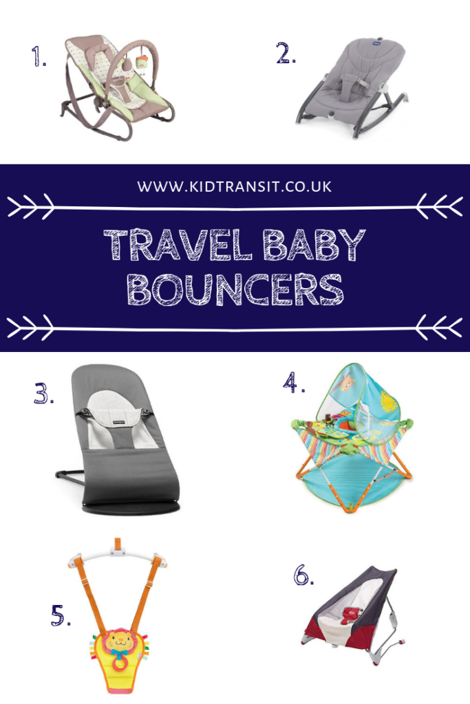 Keep your baby happy when away from home with a pack and play travel baby bouncer or jumper.