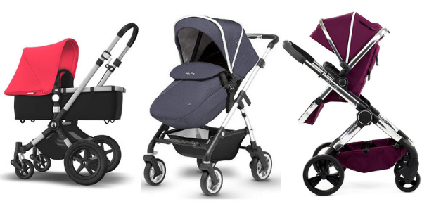 Bugaboo Cameleon 3 versus Silver Cross Wayfarer verus iCandy peach pram and pushchair systems