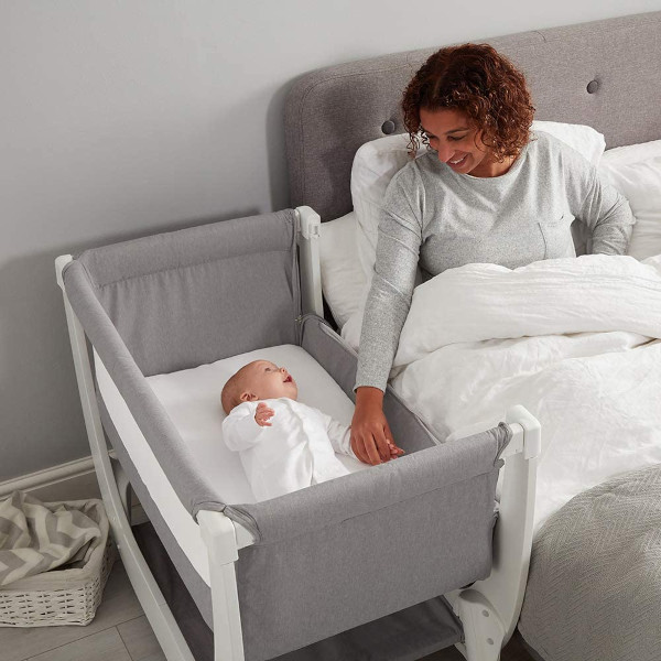 Shnuggle Air bedside crib in use